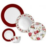 Aparelho de Jantar Faiança Verona Red 20 peças
