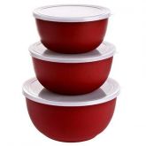 Conjunto 3 potes collor freezer Vermelho